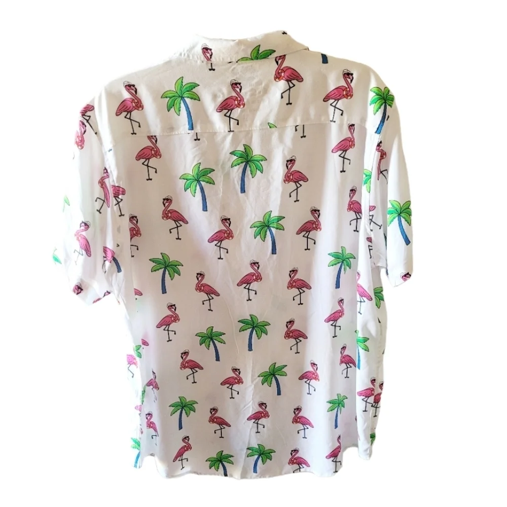 Vacay Spirit Flamingo Hawaiian Style Beach Shirt Men's Size XL New without Tags - Picture 2 of 5